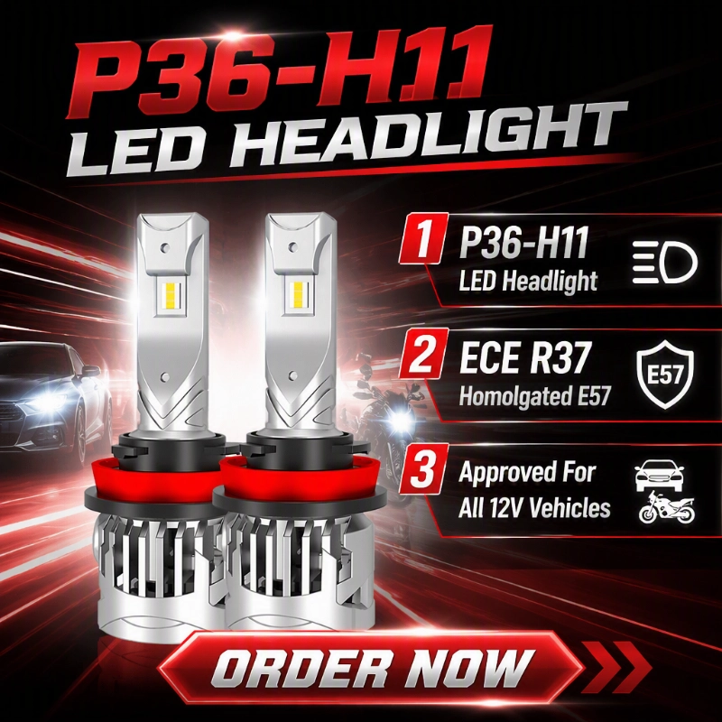 Luxfighter, ECE R37 Sertifikalı P36 H11 LED Far Ampulünü Piyasaya Sürüyor